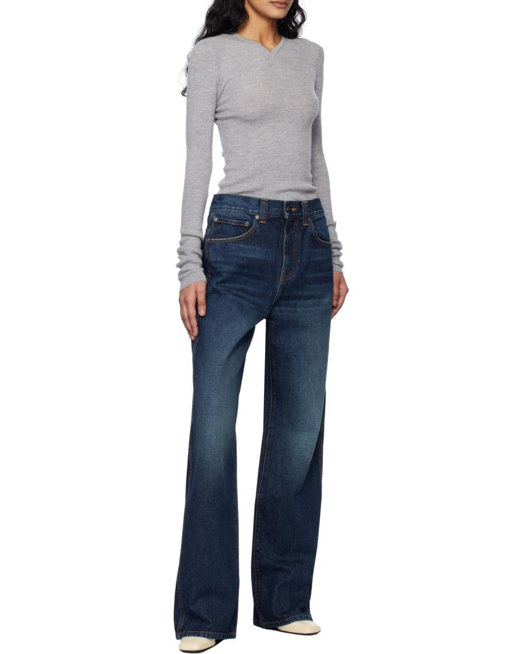 Khaite Gray Tania Top