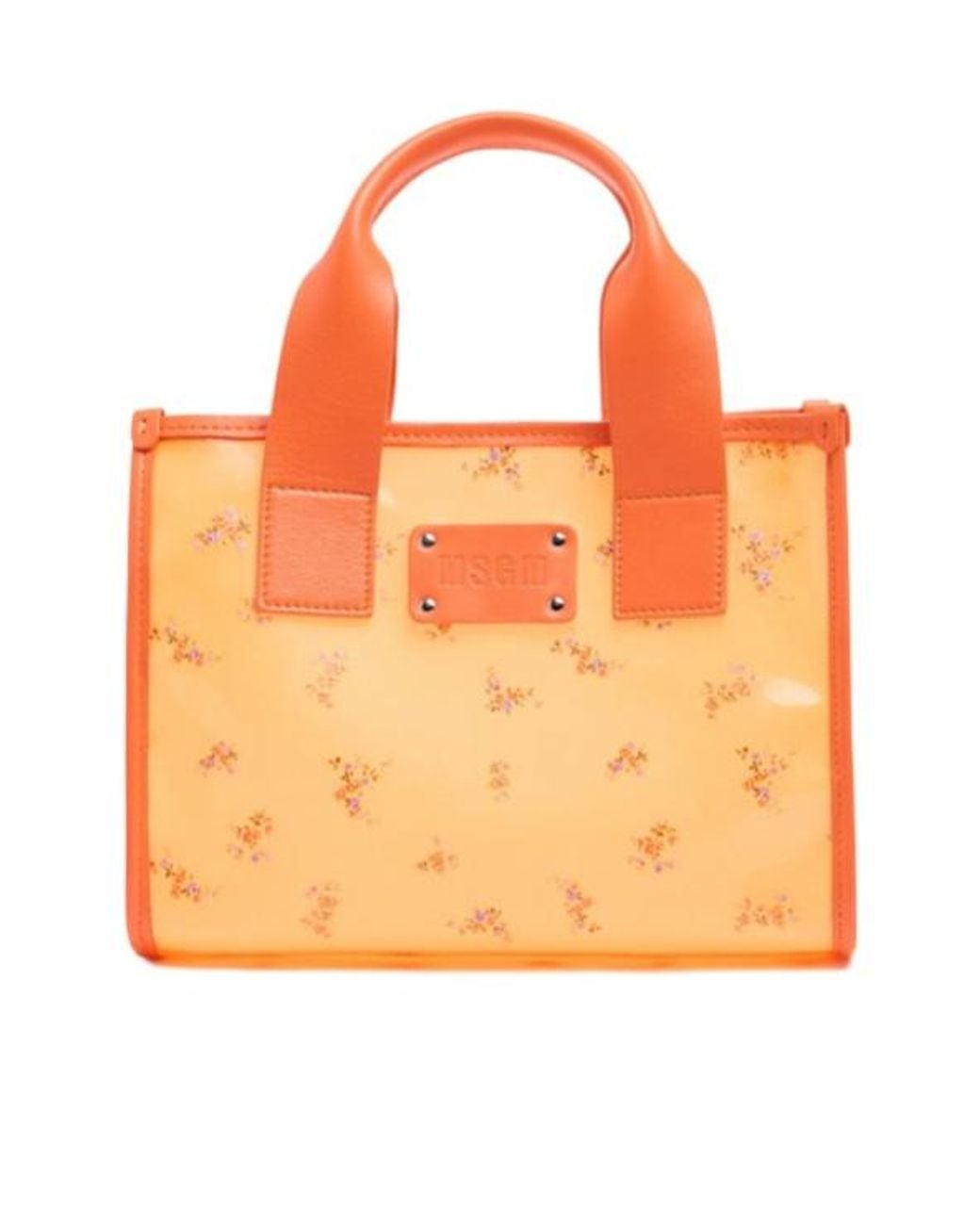MSGM Orange Small Tote Bag