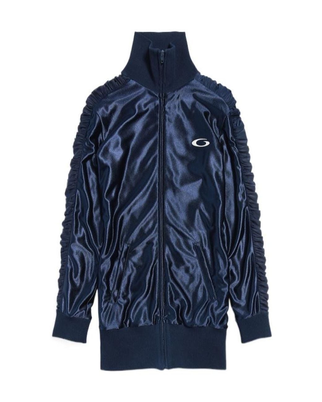 Balenciaga Blue Fitted Zip-Up Tracksuit Dress