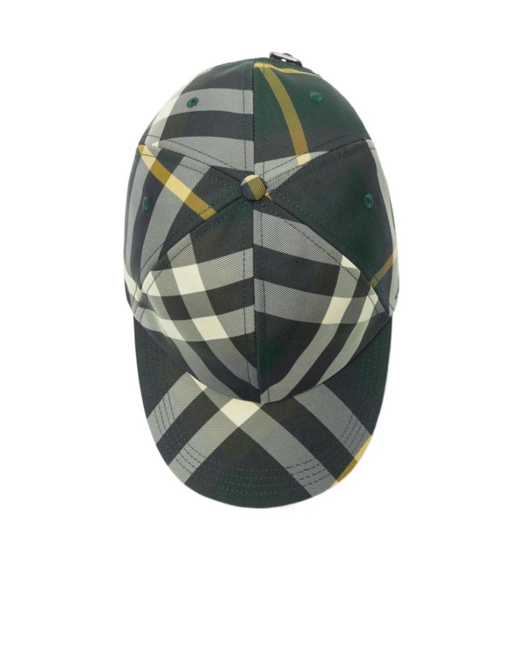 Burberry Green Checked Curved-Peak Baseball Cap for men
