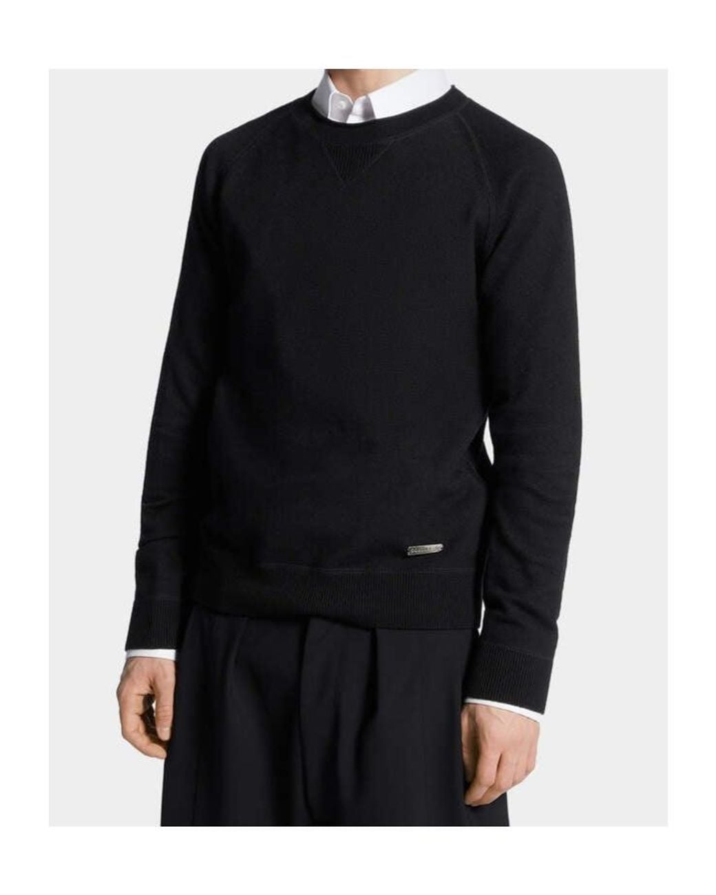DSquared² Gray Raglan Crewneck Sweater for men