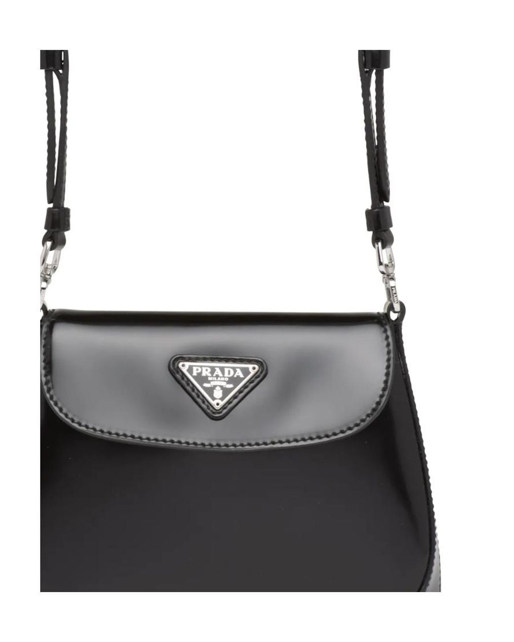 Prada Black Cleo Brushed Leather Mini Bag