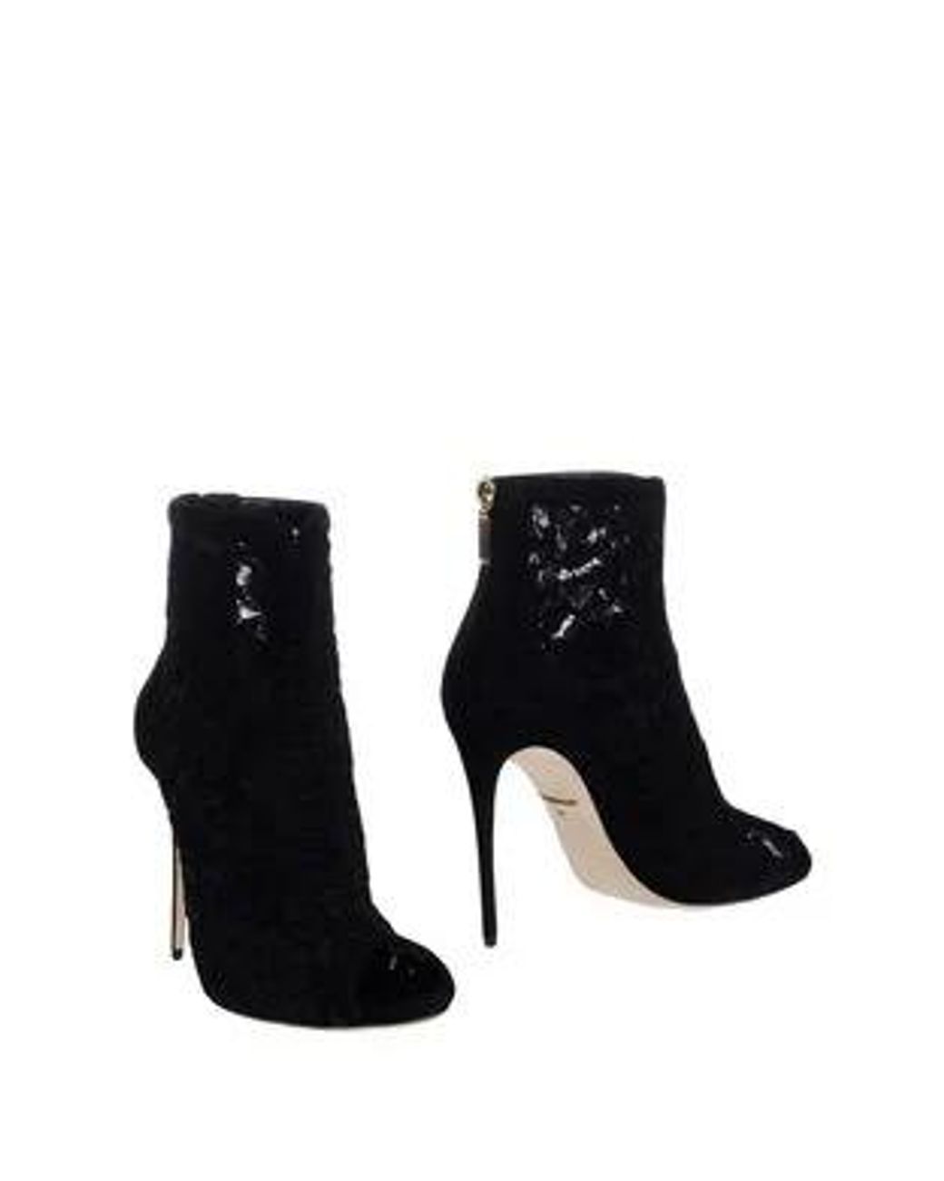 Dolce & Gabbana Black Suede Lace-Up Ankle Boots