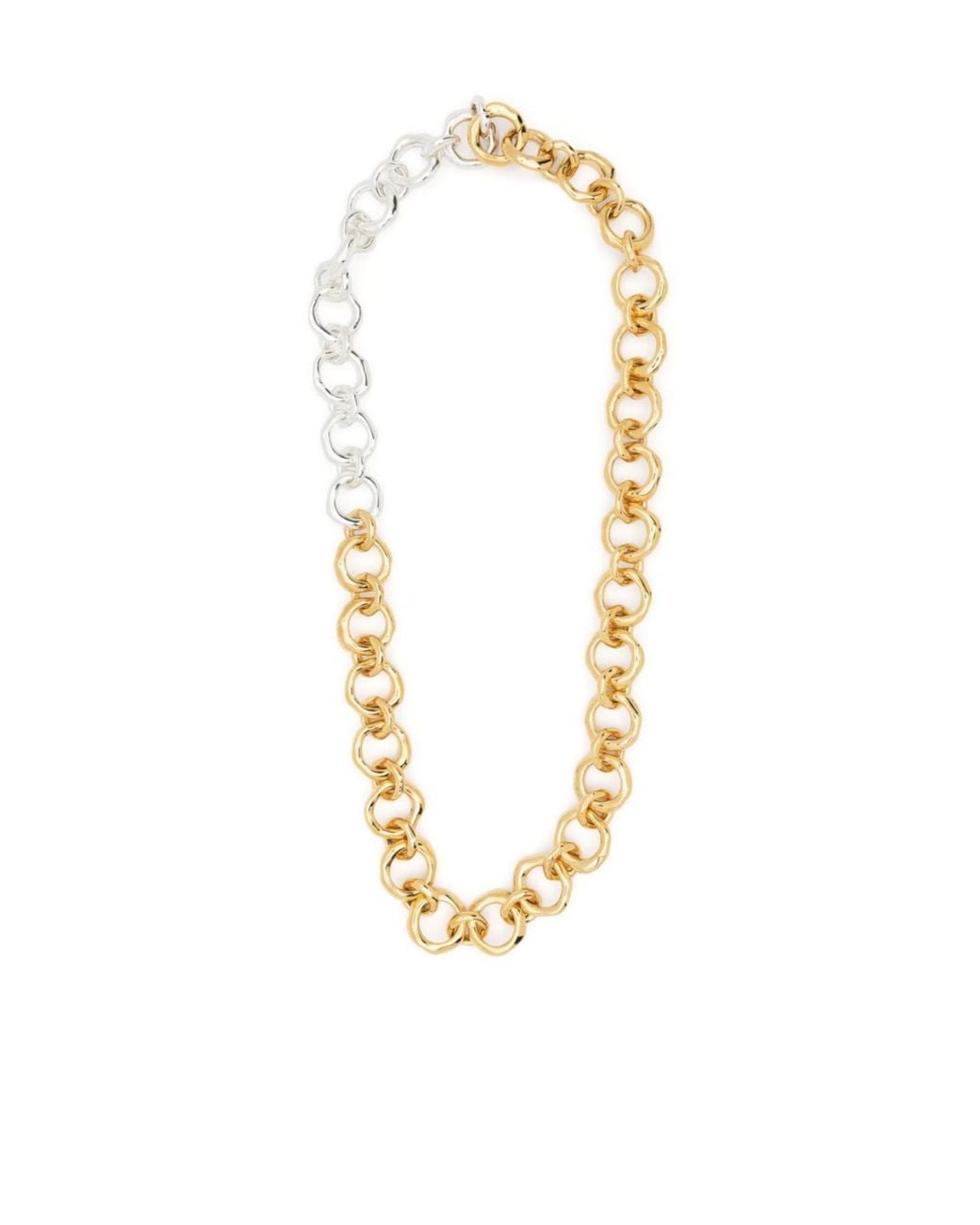 Jil Sander Metallic Two-Tone Chunky Chain Necklace