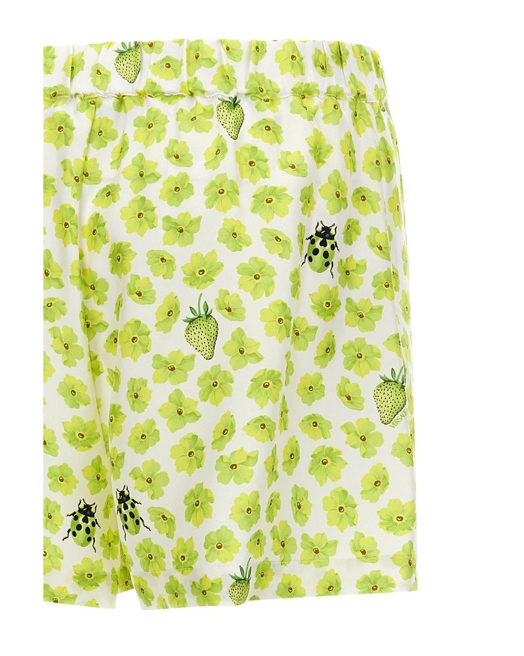 Versace Metallic Floral-Printed Elasticated Waistband Shorts
