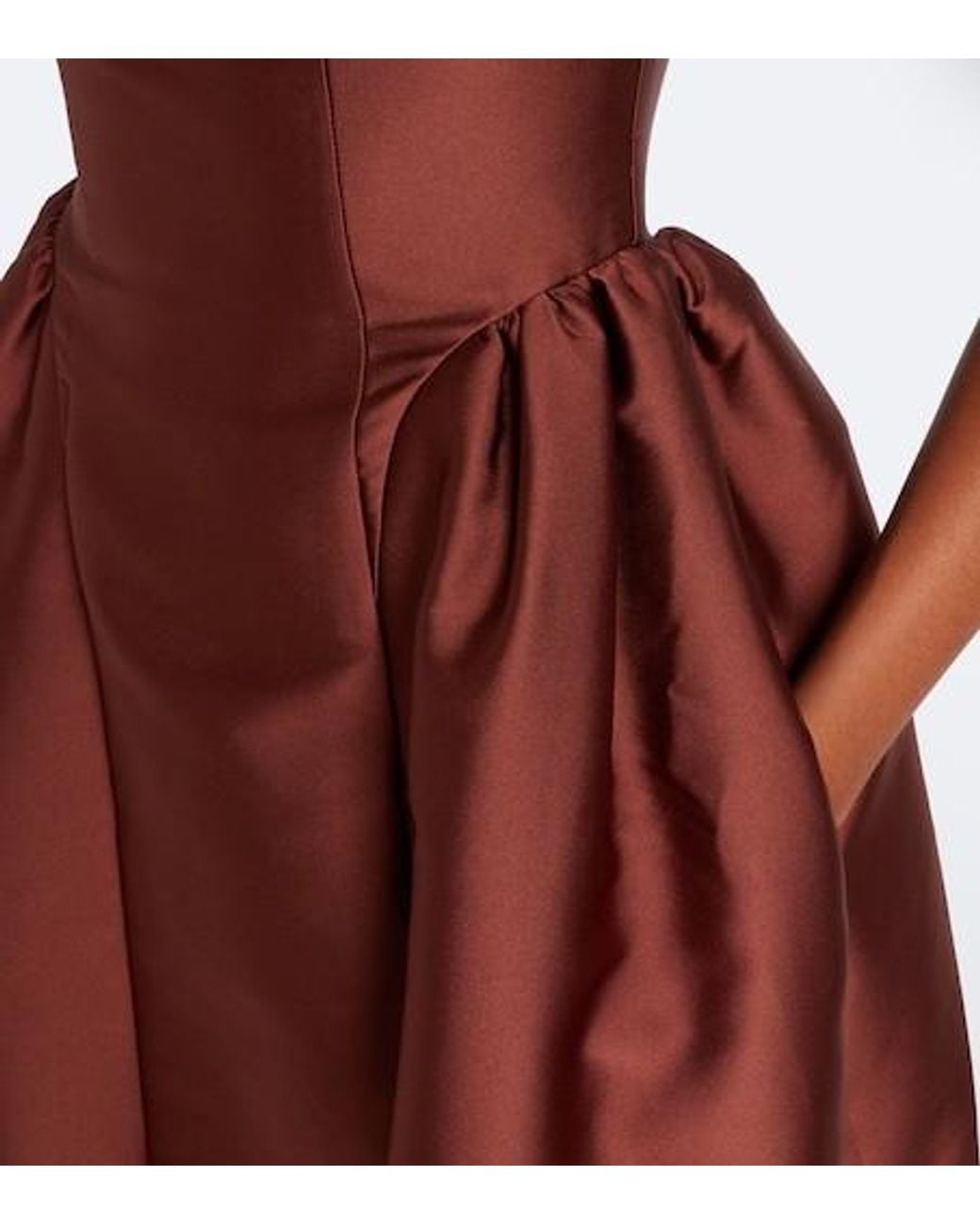 Roland Mouret Red Taffeta Midi Dress
