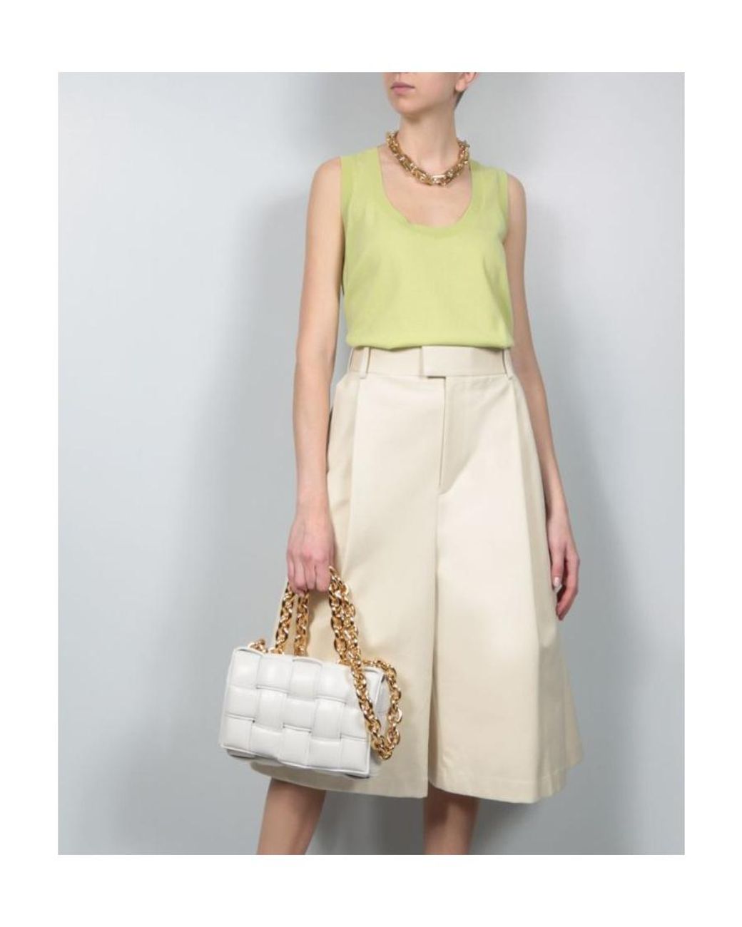 Bottega Veneta Green Scoop Neck Knitted Top