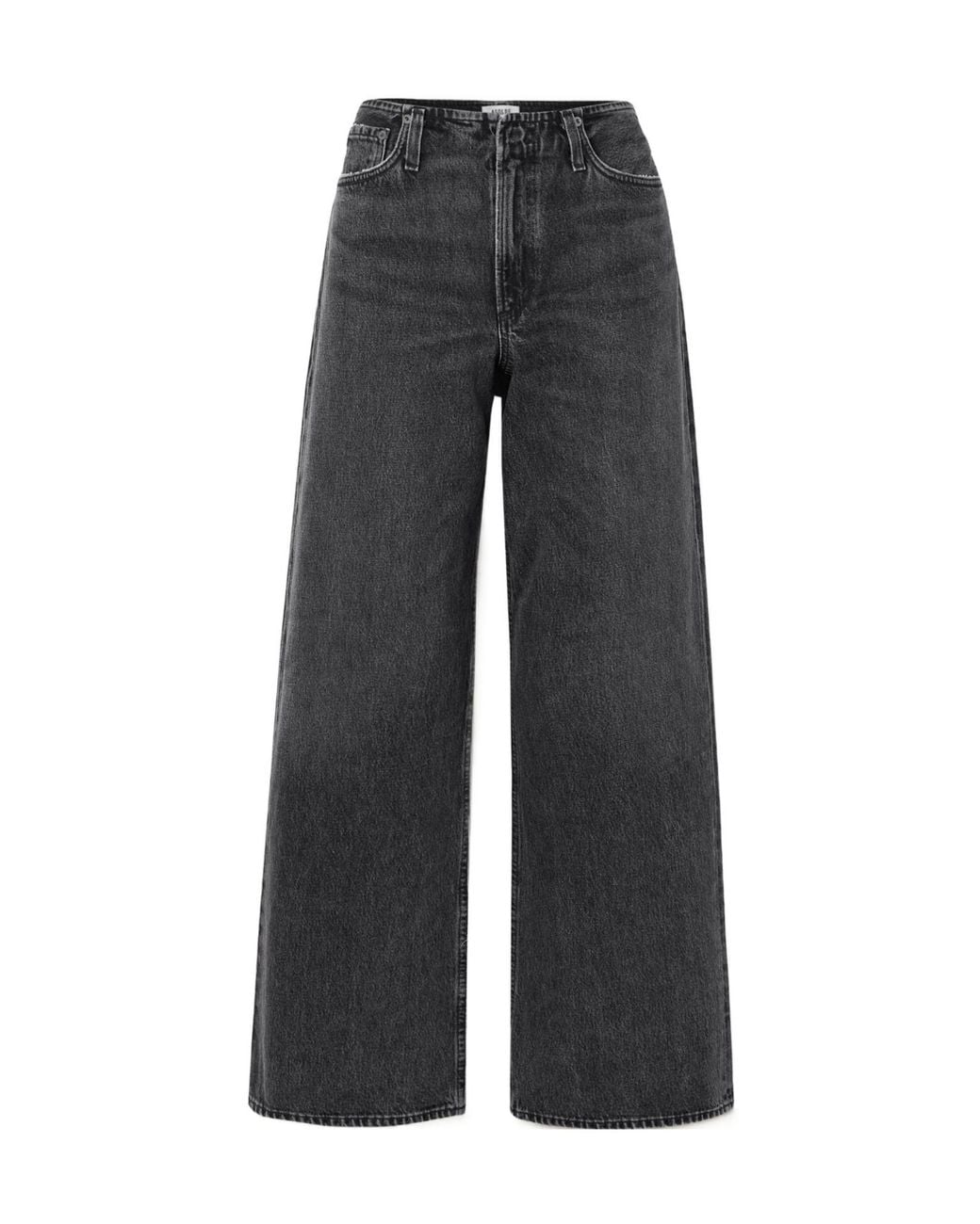 Agolde Gray Lex Organic Low-Rise Wide-Leg Jeans