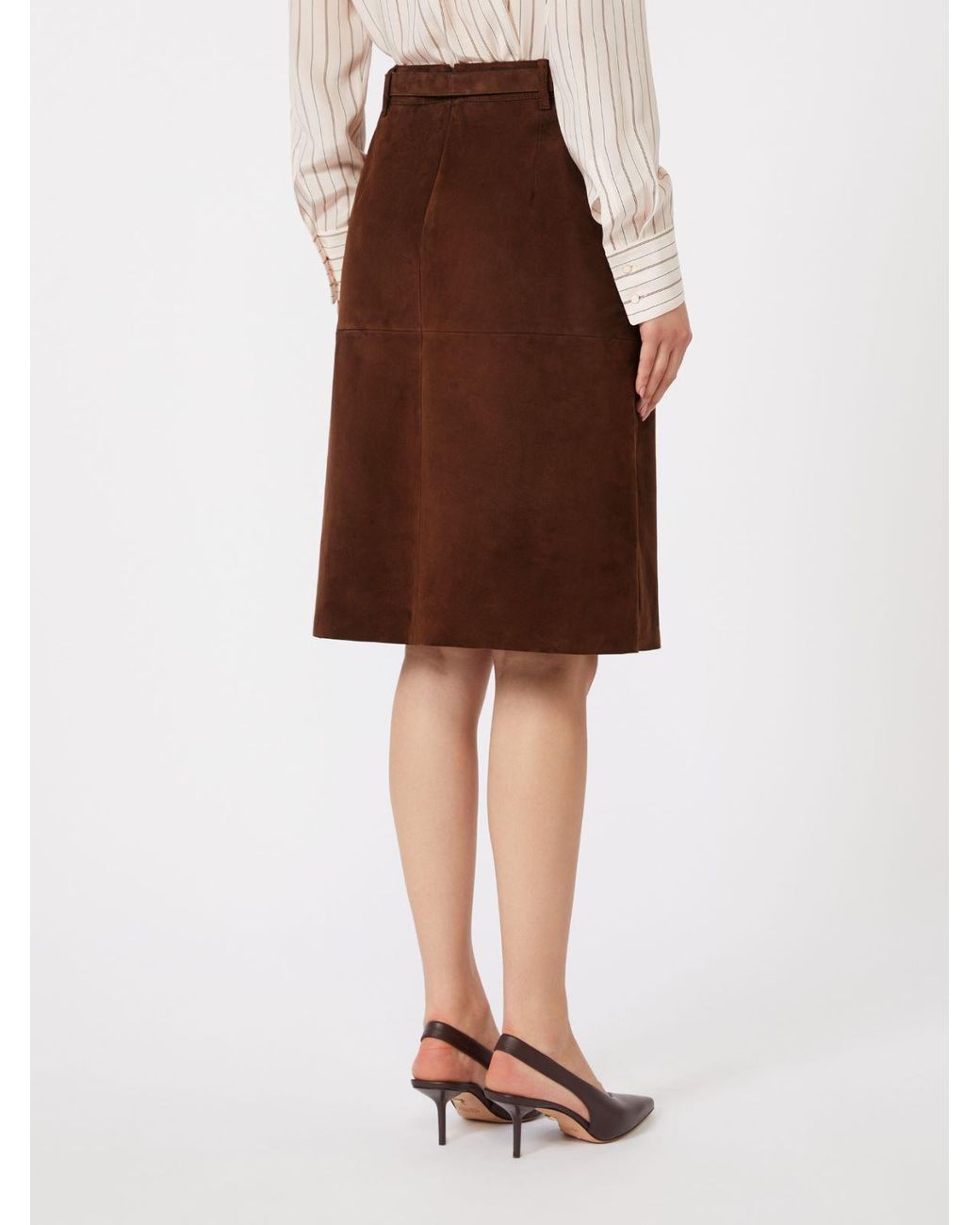 Max Mara Brown Skirt 'Tennis' Suede