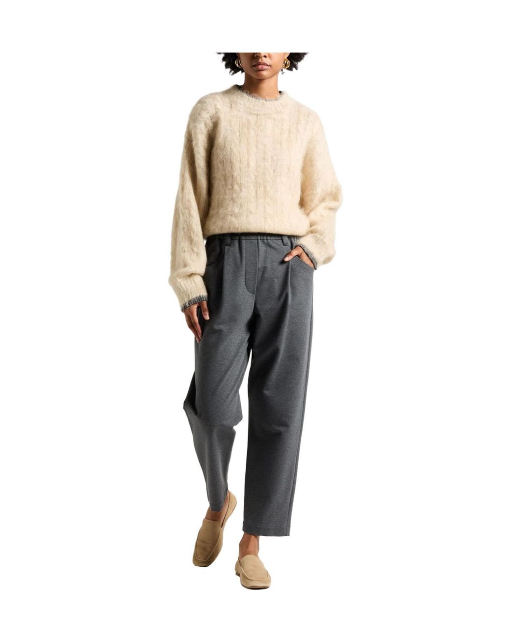 Brunello Cucinelli Natural Plain Colour Jumpers