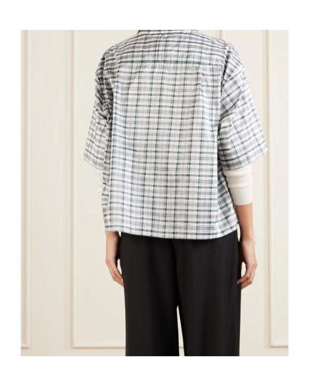 Jil Sander Blue Checked Button-Up Shirt