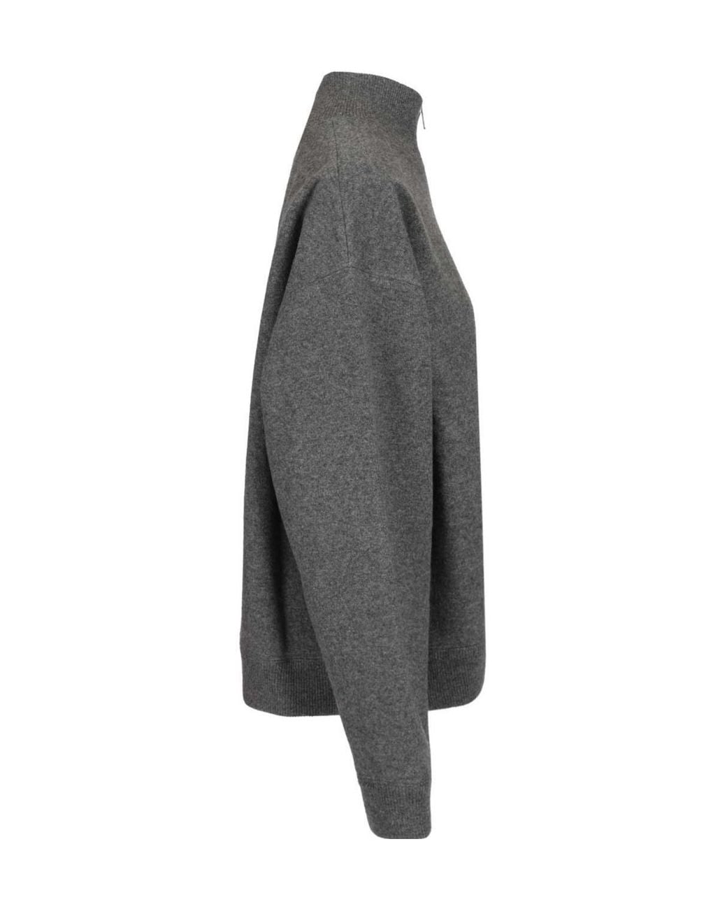 Miu Miu Gray Half-Zipped Jumper