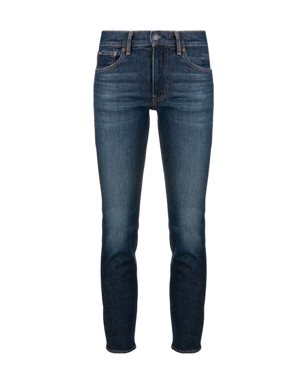 Polo Ralph Lauren Blue Logo Patch Cropped Skinny Jeans