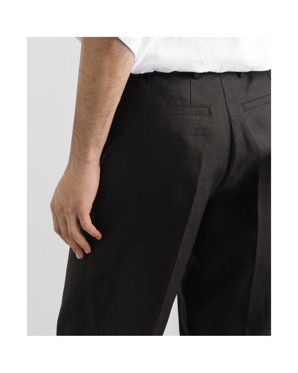 Dolce & Gabbana Black Pressed Crease Pants for men