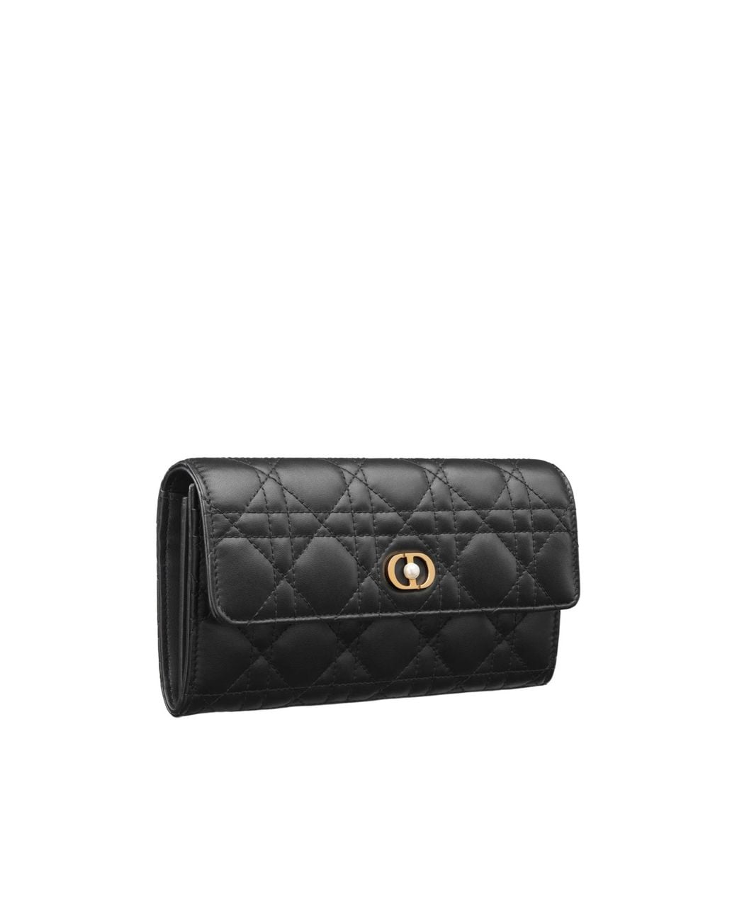 Dior Black Jolie Orchid Long Wallet