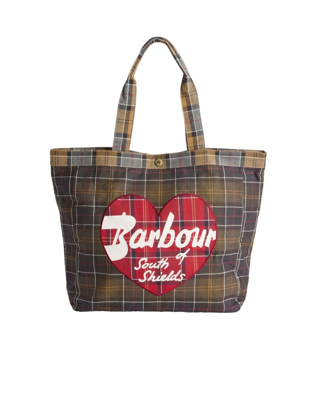 Barbour Red Color Block Handbag