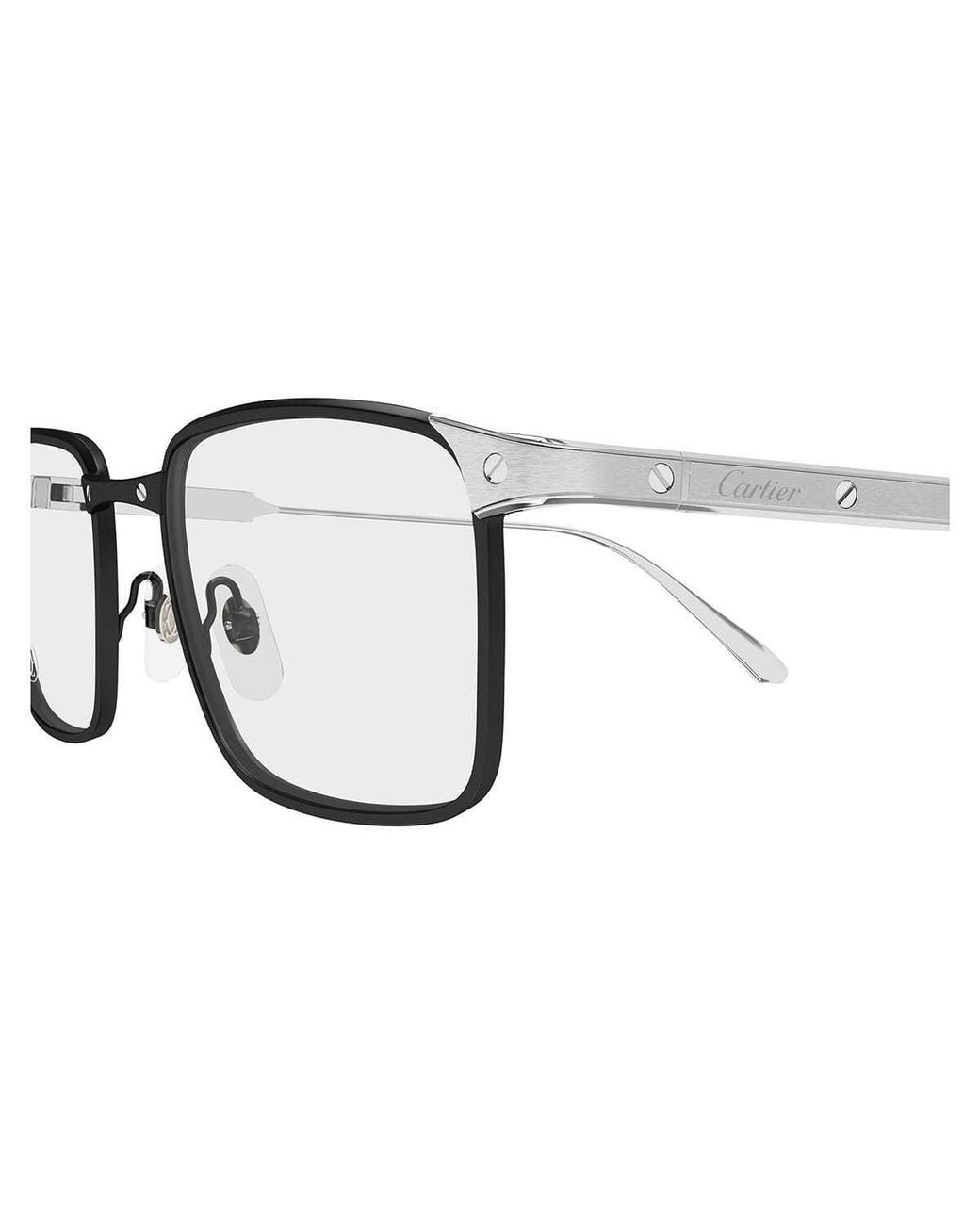 Cartier White Rectangle-Frame Glasses for men