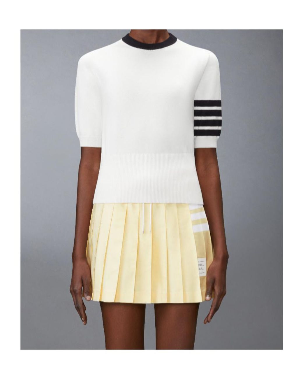 Thom Browne White Jersey Hector Intarsia 4-Bar T-Shirt