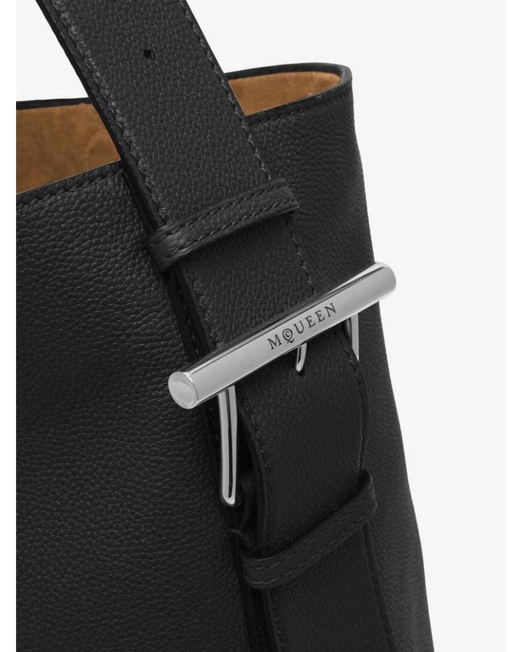 McQueen Black T-Bar Sling Shoulder Bag