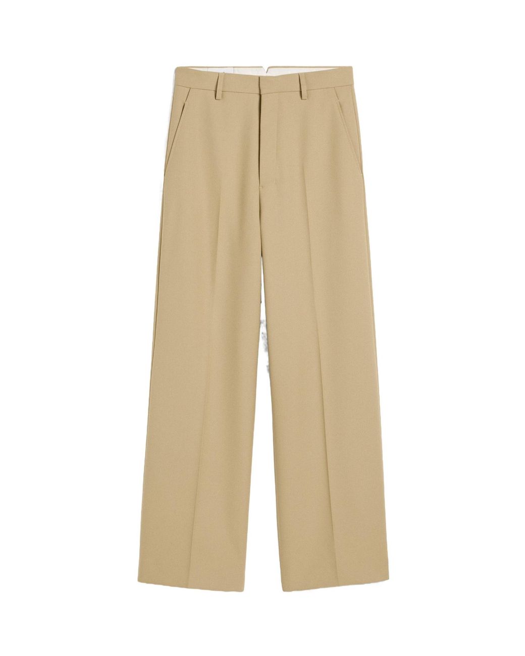 AMI Natural Belt-Loop Casual Pants