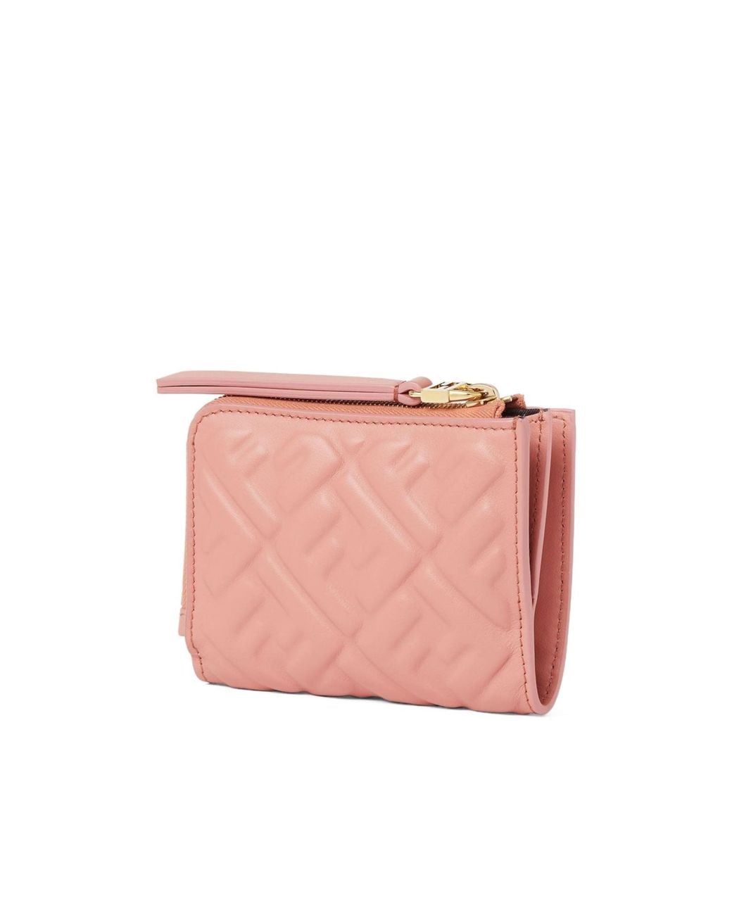 Fendi Pink Ff Embossed Slim Baguette Wallet