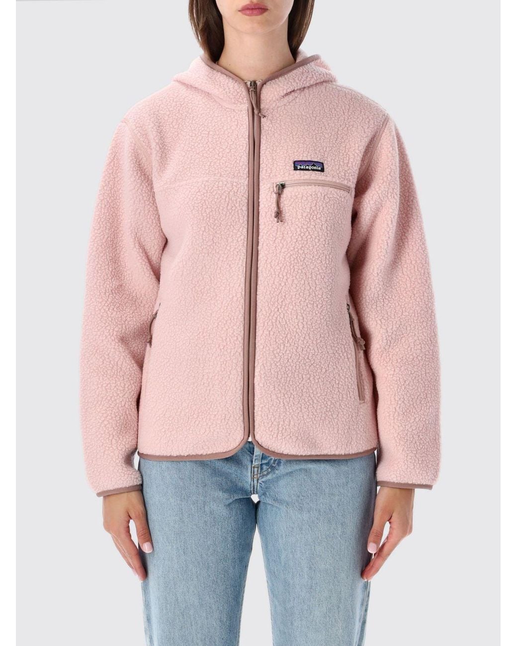 Patagonia Pink Teddy Fleece Hooded Jacket