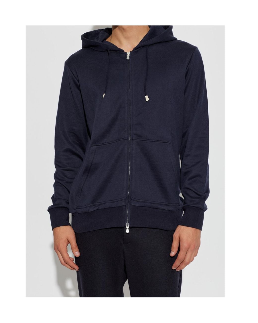 Eleventy Blue Zip-Up Hoodie for men