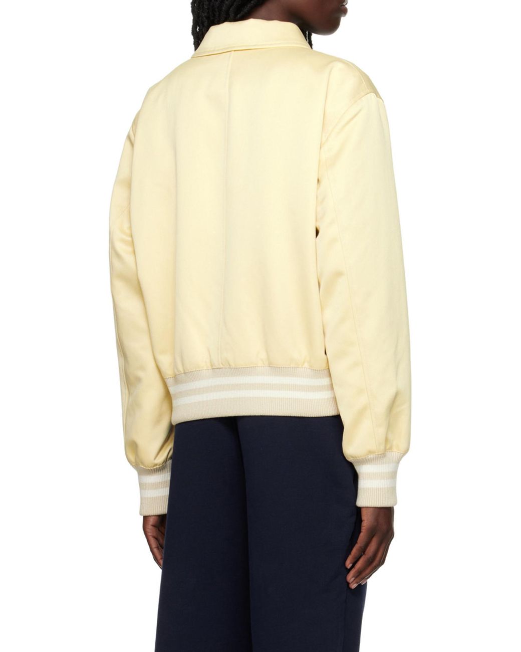 AMI Natural Logo Patch Varsity Jacket for men