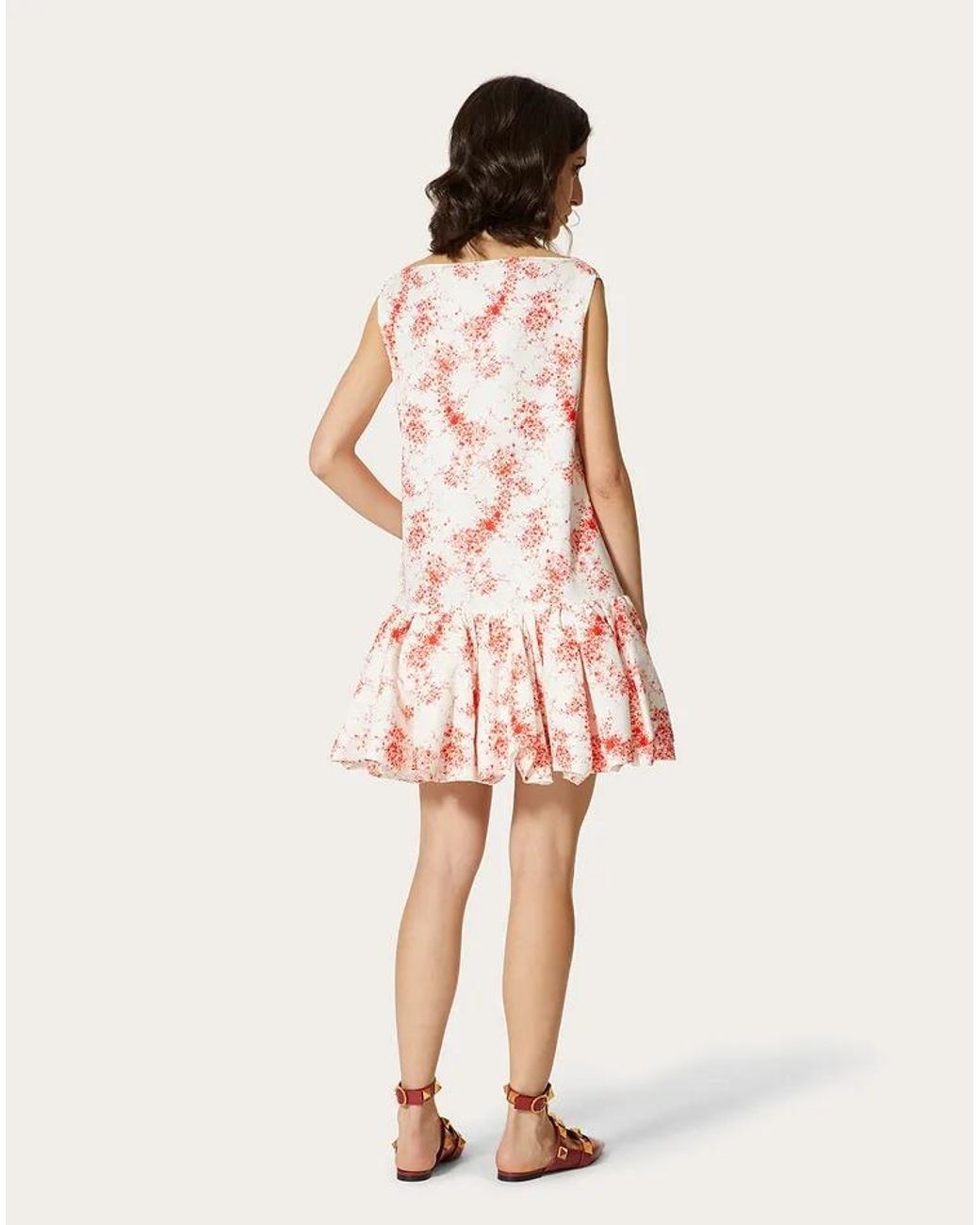 Valentino Red Printed Sleeveless Dress