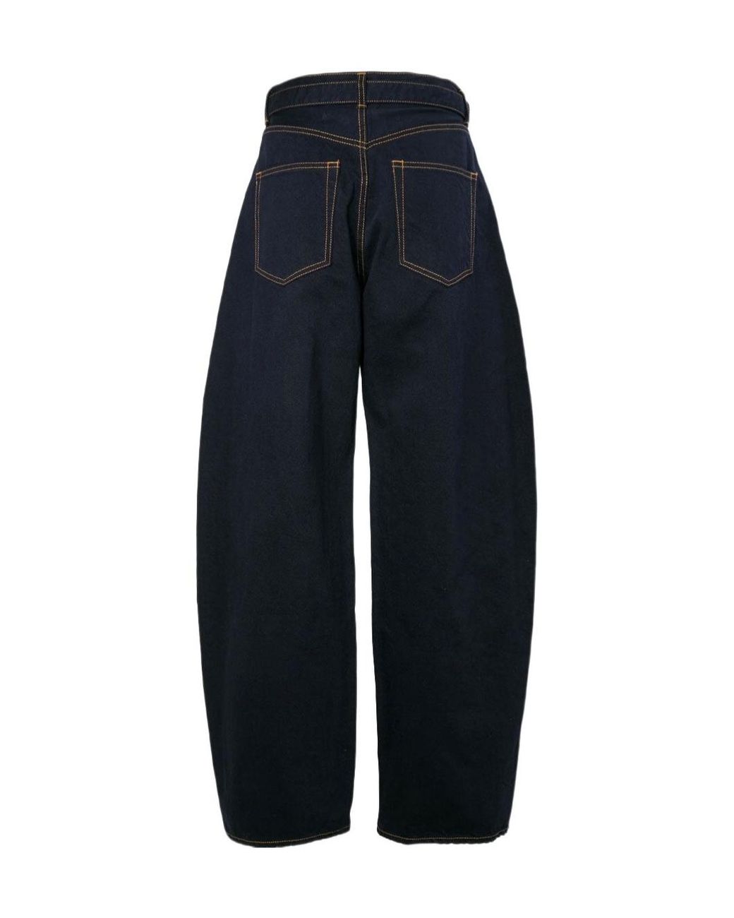 Sacai Blue Belted Contrast-Stitch Jeans