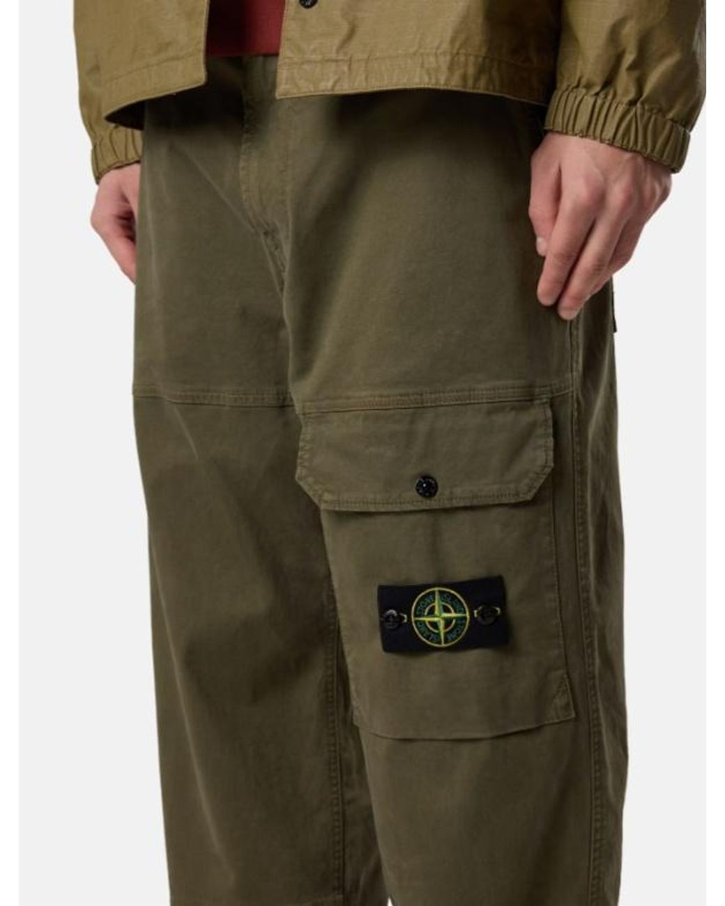 Stone Island Green Cargo Jogger Pants for men