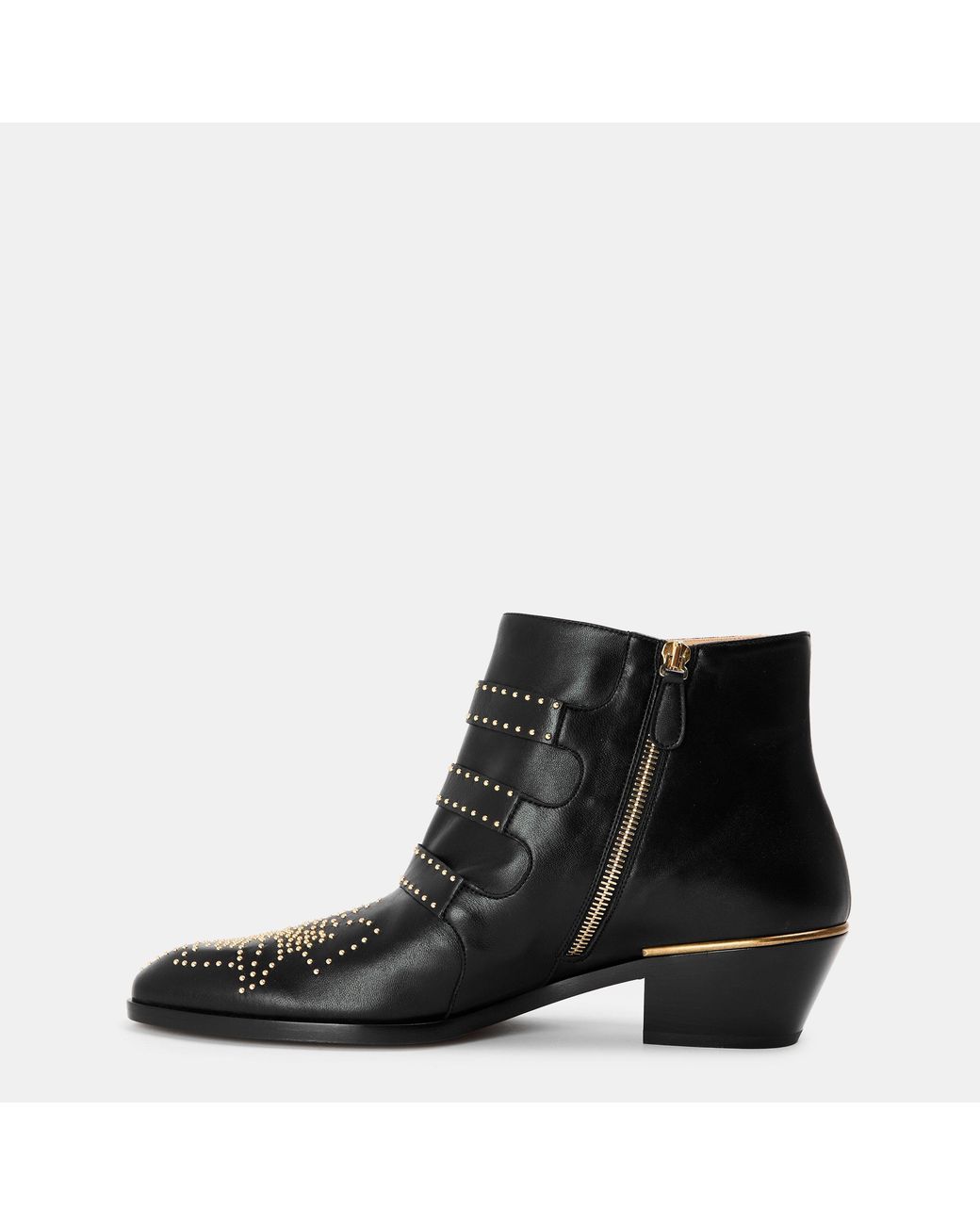 Chloé Black Susan Side Zipper Ankle Boots