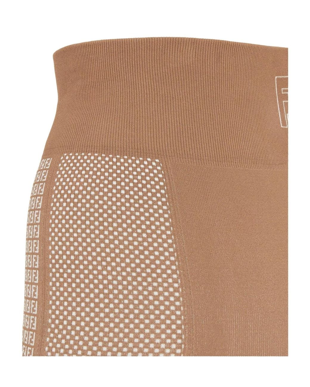 Fendi Natural Logo Detailed High-Waisted Leggings