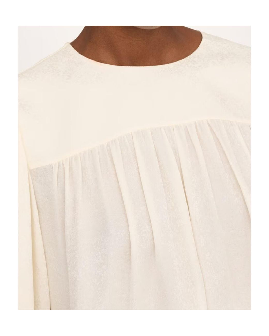 Chloé White Minimal Gathered-Detail Blouse