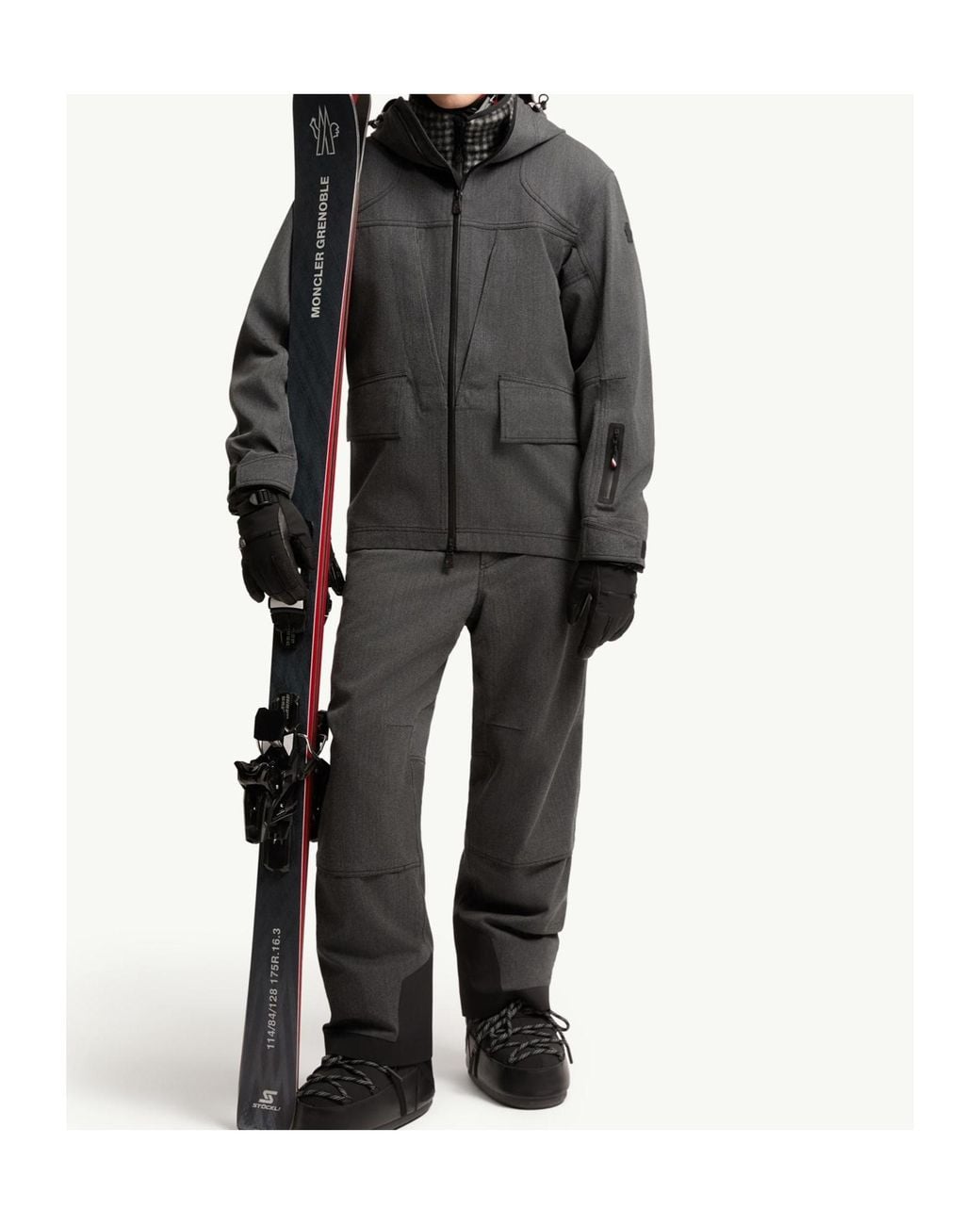 Moncler Gray Ardiden Hooded Wool Ski Jacket for men