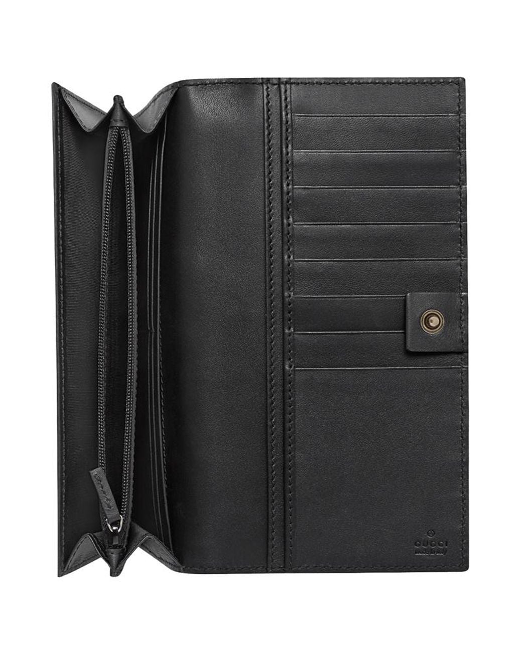 Gucci White Stitching Long Folding Wallets for men