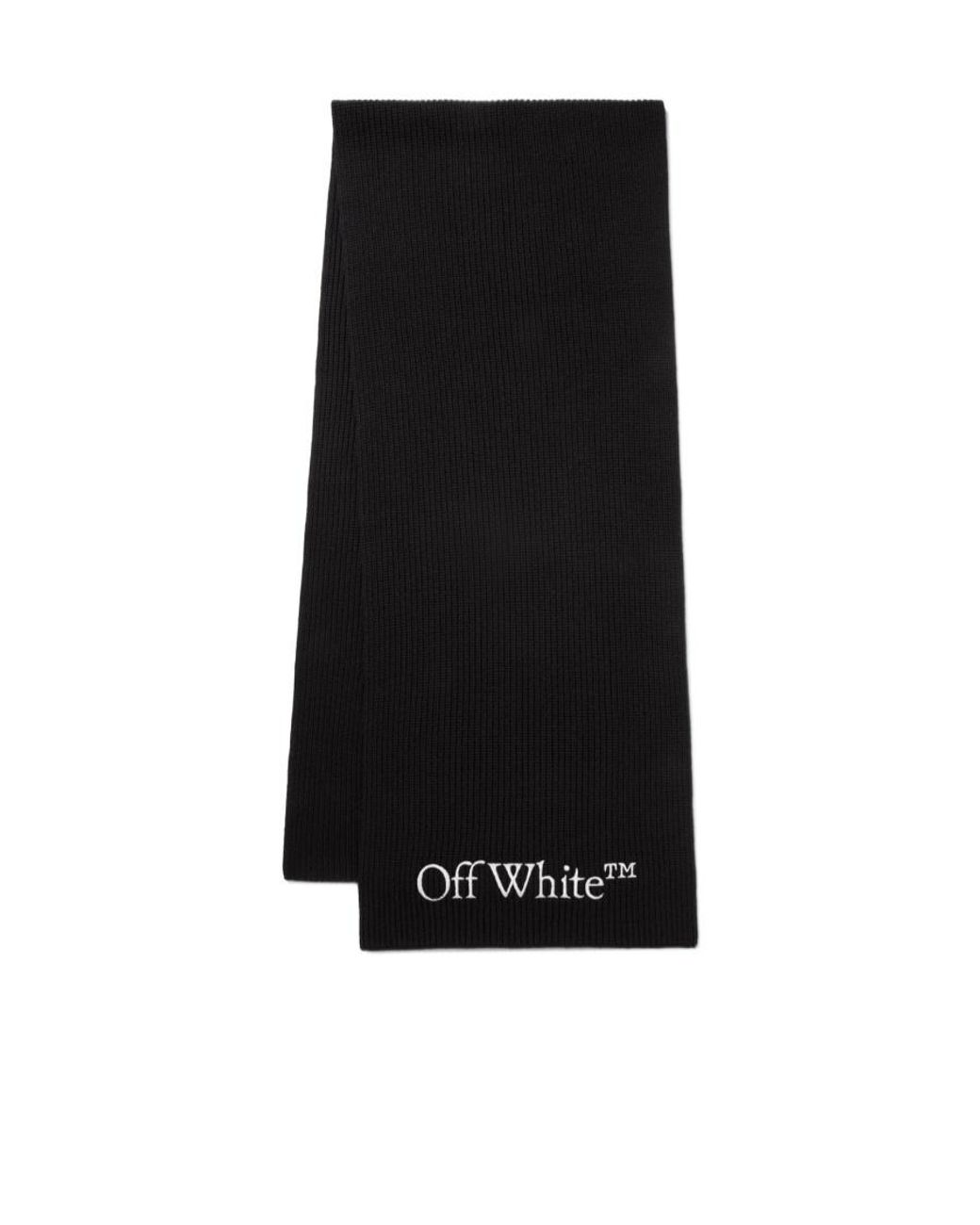 Off-White c/o Virgil Abloh Black Bookish Logo Embroidered Scarf for men