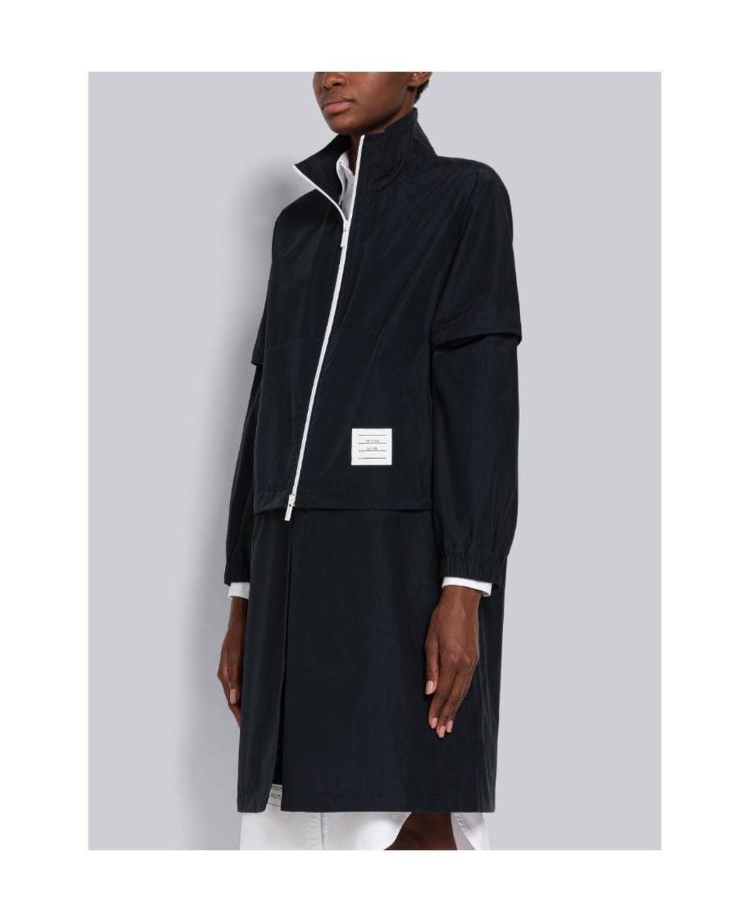 Thom Browne Blue Tear-Resistant 2-In-1 Zippered Casual Jacket