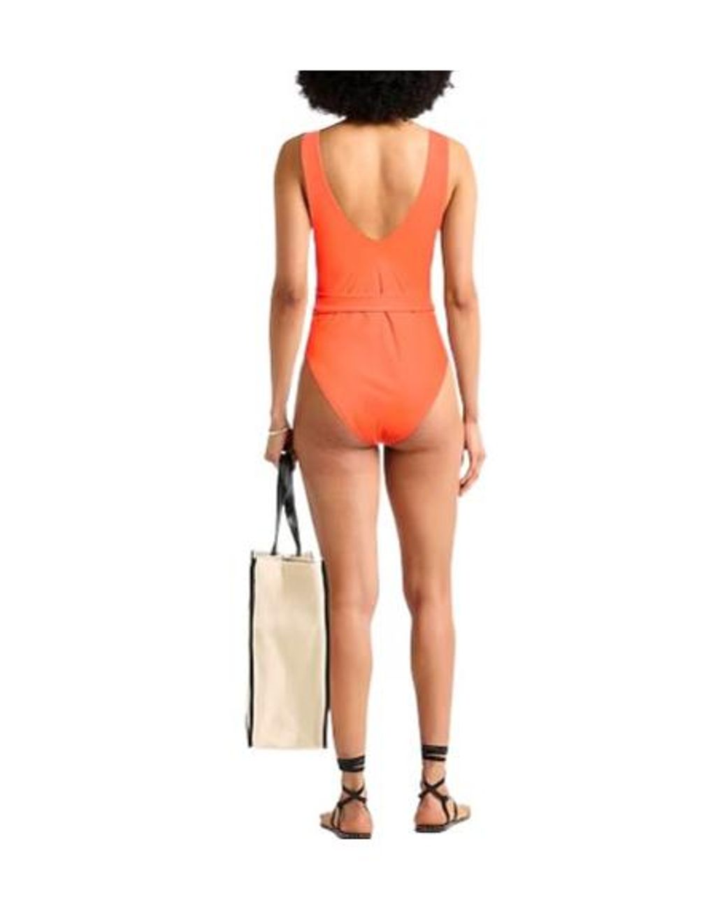 Tory Burch Orange Plain Colour One-Piece Swimsuits