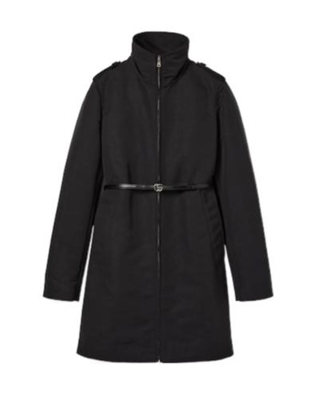 Gucci Black Nylon Faille Coat, Ready-To-Wear
