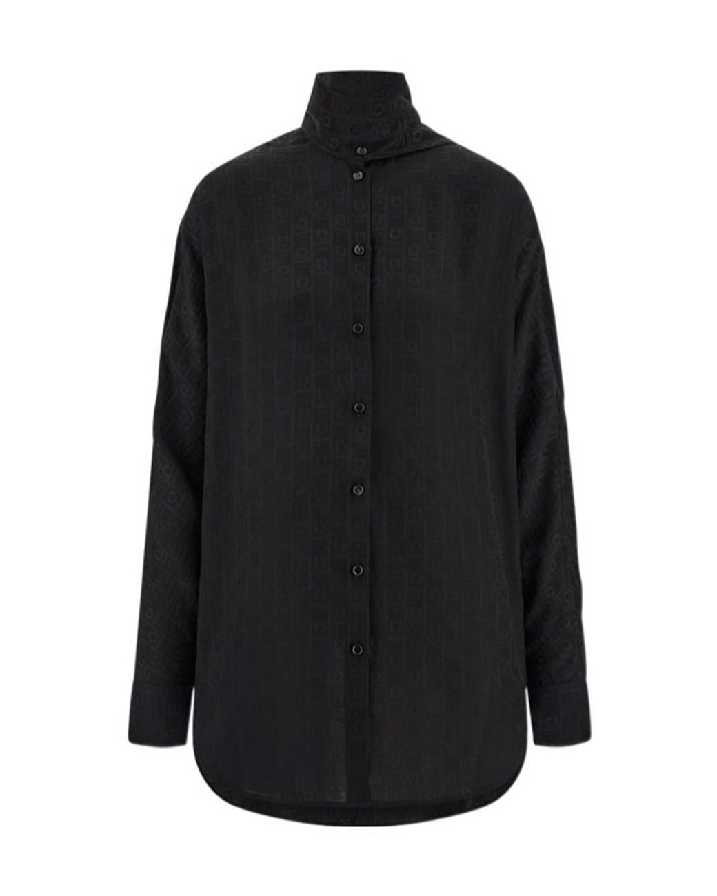 Ferragamo Black Ferragamo Sash Collar Blouse