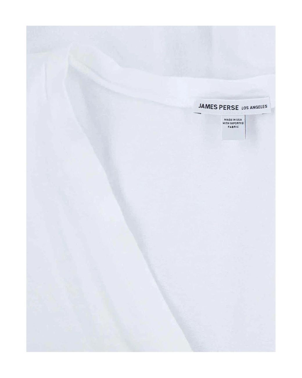 James Perse White Deep V-Neck Long Sleeve T-Shirt