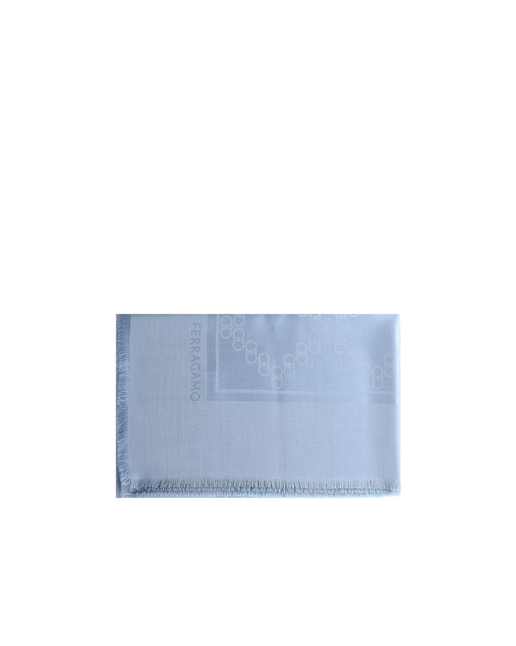Ferragamo Blue Ferragamo Logo Detail Fringed Scarf