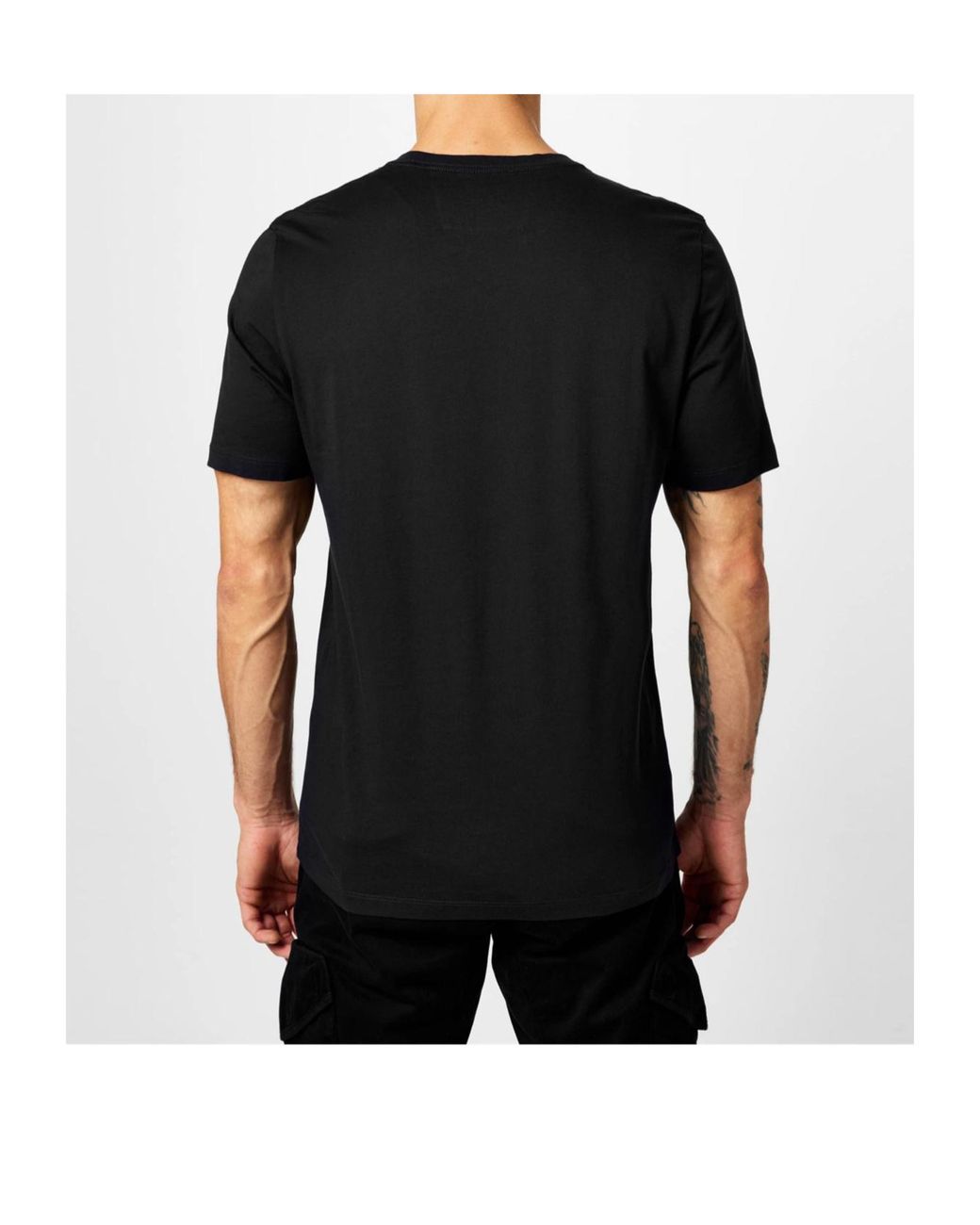 C P Company Blue Block Logo Regular Fit T-Shirt for men