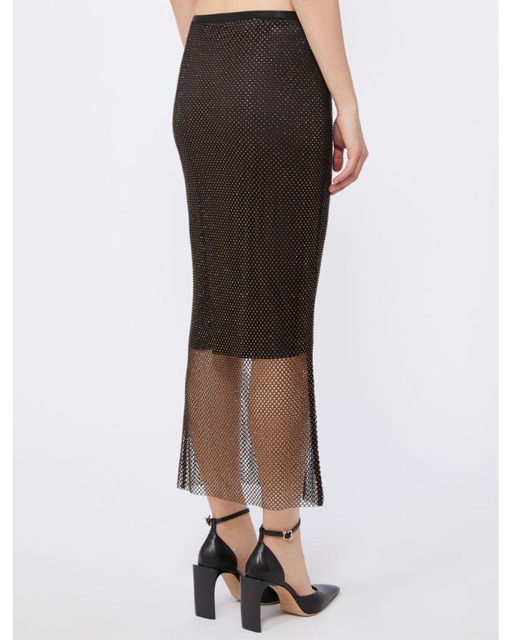 Sportmax Brown Embellished Mesh Skirt
