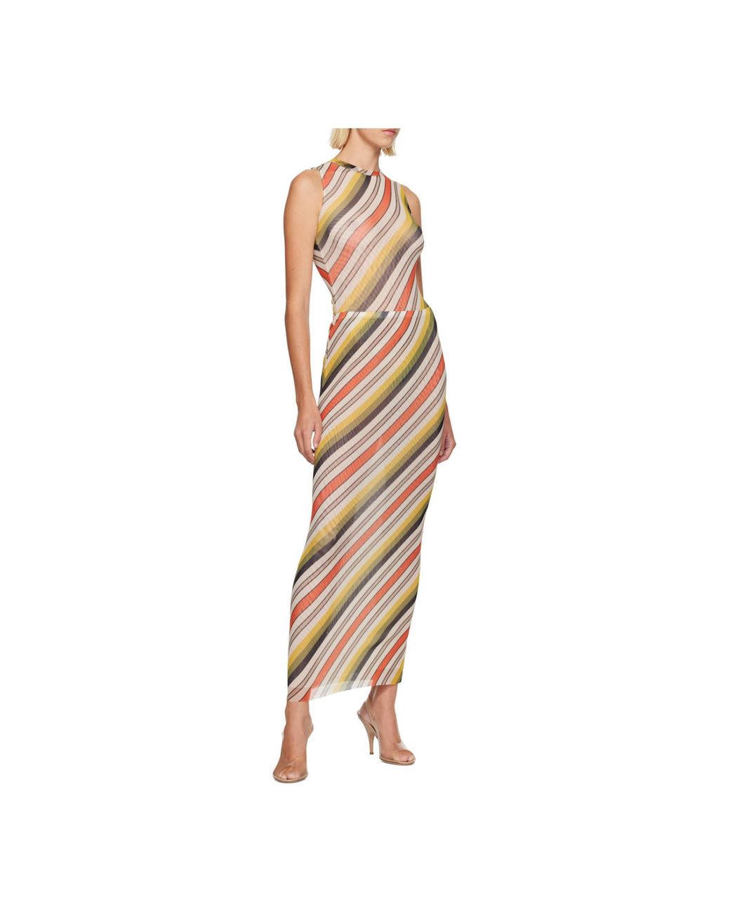 Jean Paul Gaultier Metallic Vintage Striped Maxi Dress