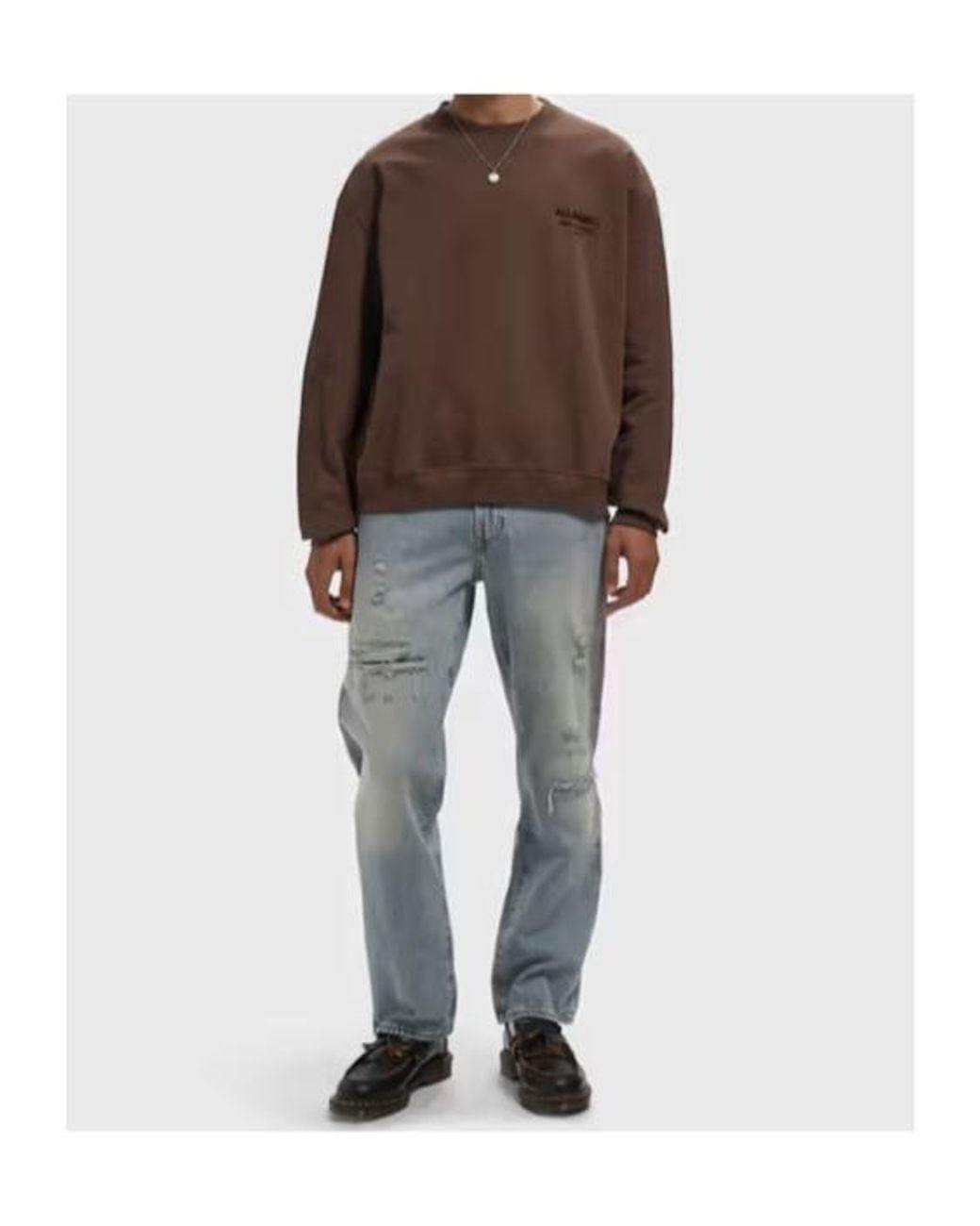 AllSaints Brown Crew-Neck Sweatshirt for men