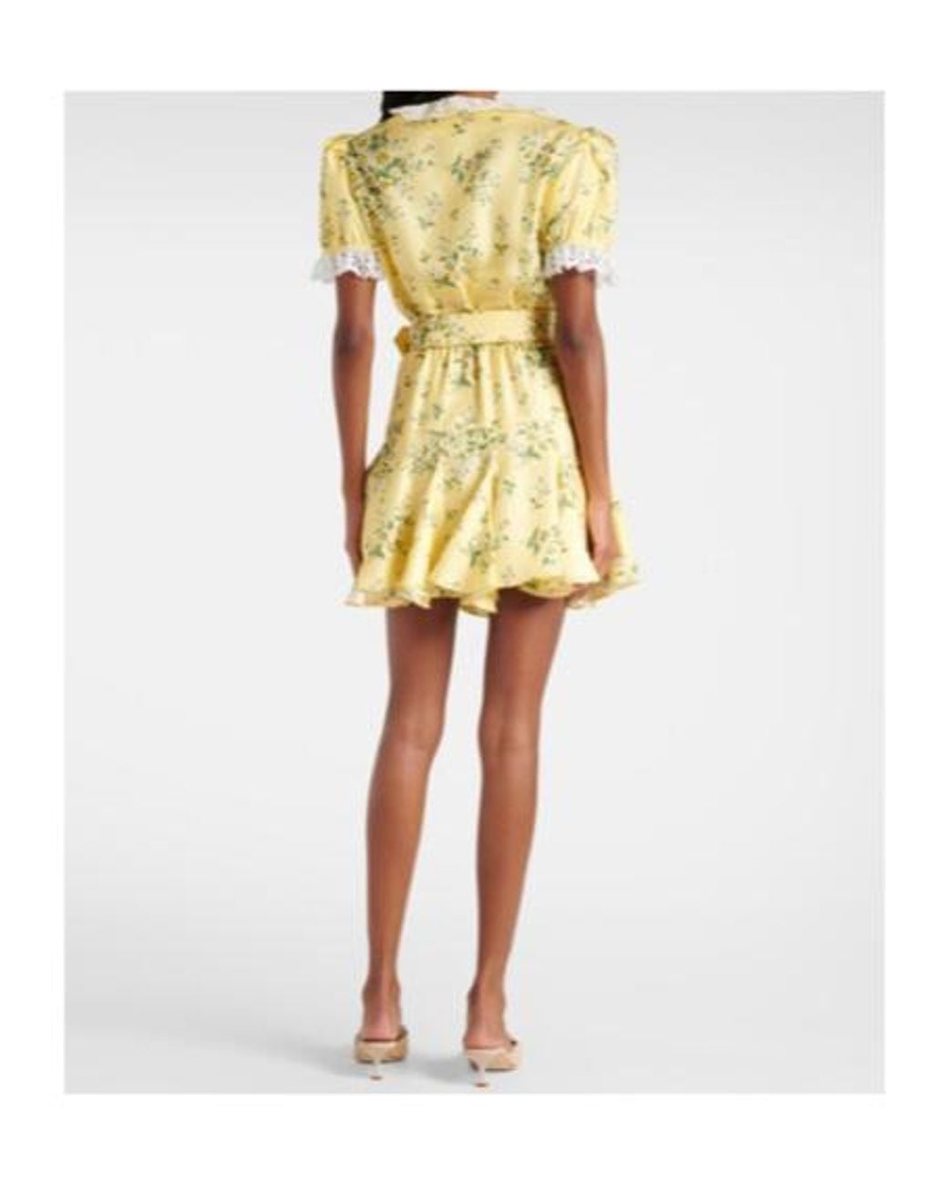 Rodarte Yellow Satin And Broderie Anglaise Minidress