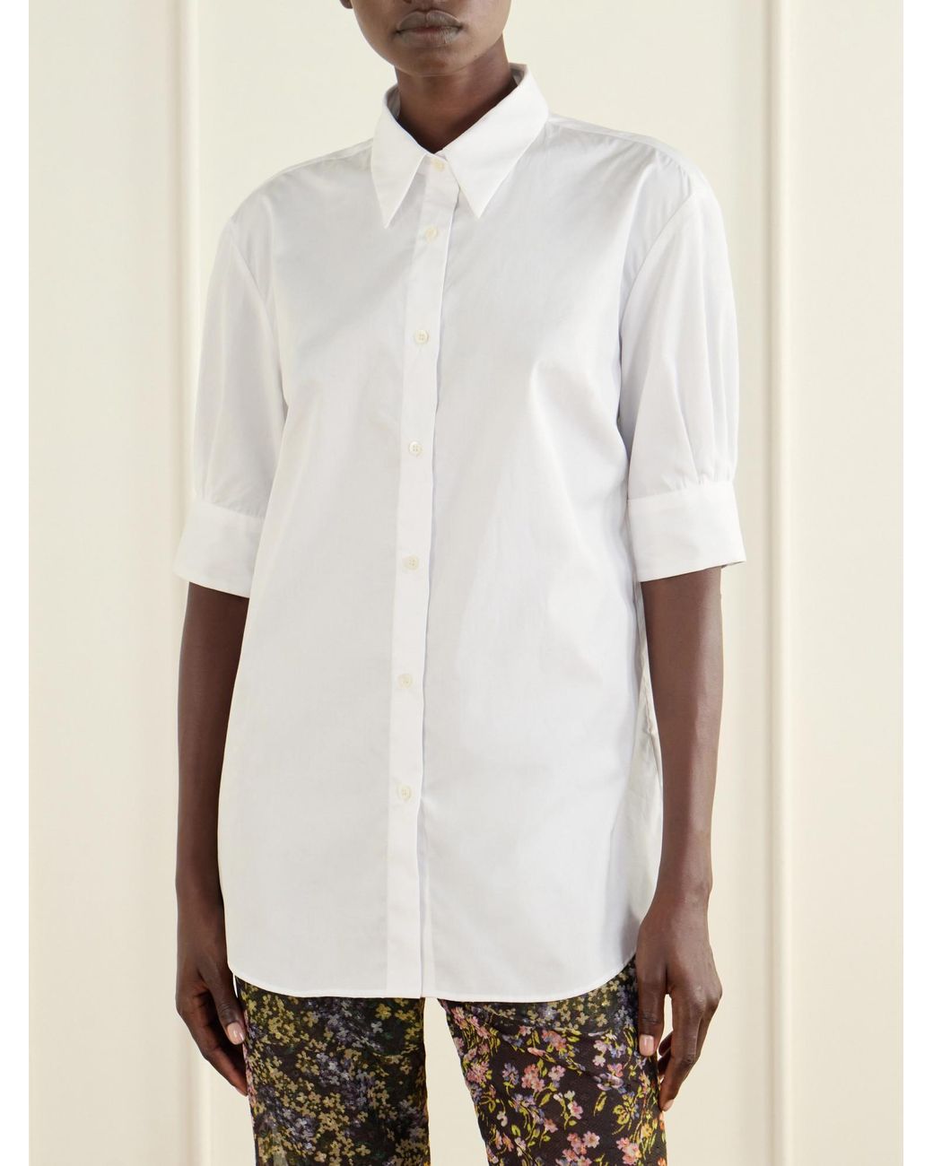 Dries Van Noten White Minimal Long-Sleeve Shirt