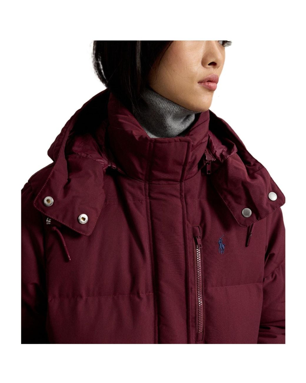 Polo Ralph Lauren Red Hooded Cropped Down Coat